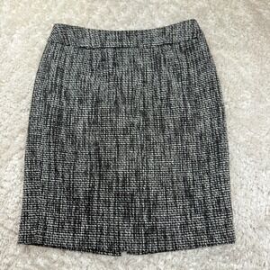 Calvin Klein Skirt Women's 4P Black White Tweed Pencil Career Office Work Wear
